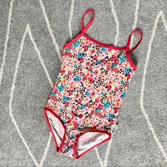 FloatiMini Coral Floral One Piece Bathing Swimsuit - Picture 1 of 5